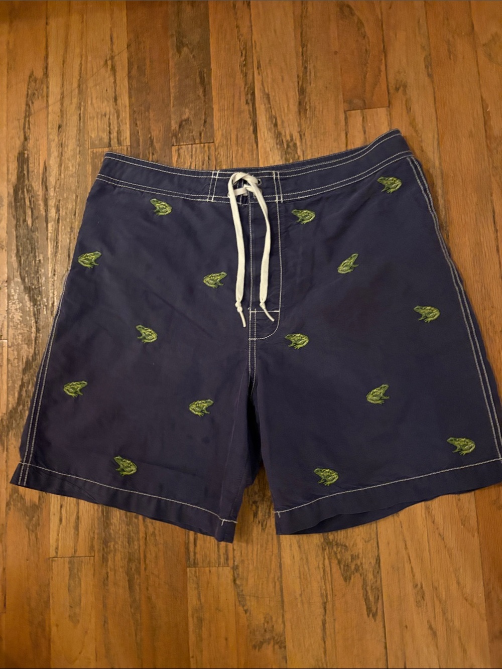 Polo by Ralph Lauren Navy Swim Trunks with Frogs Embroidery